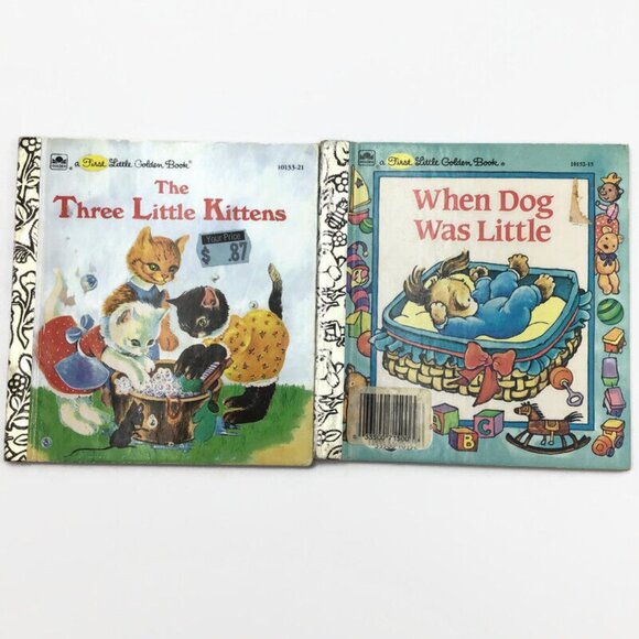 6 First Little Golden Books Mini Hardcover Three Little Kittens Prayers Big Bird - Picture 4 of 10